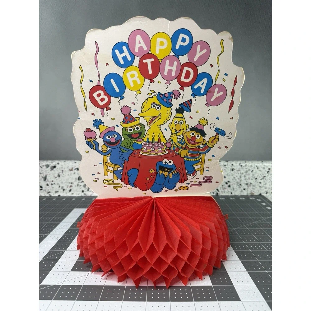 SESAME STREET vintage 1990 Kids Birthday Party Table Centerpiece Decor Big Bird